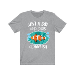 Just a boy who loves clownfish coral reef anemone fish tee