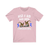 Just A Boy Who Loves Compsognathus Dinosaur Shirt, Dinosaur Lover Shirt, Compsognathus Shirt, Dinosaur Lover Gift, Animal Adult Kids T-Shirt Image 4