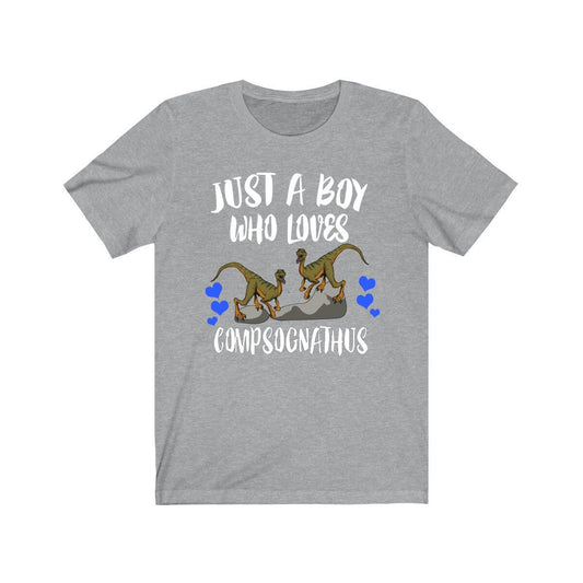 Just a boy who loves compsognathus tiny Jurassic theropod tee