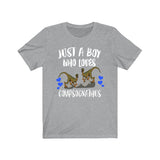Just A Boy Who Loves Compsognathus Dinosaur Shirt, Dinosaur Lover Shirt, Compsognathus Shirt, Dinosaur Lover Gift, Animal Adult Kids T-Shirt Image 1