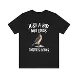 Just A Boy Who Loves Cooper's Hawks Shirt, Cooper's Hawk Lover Shirt, Hawk Shirt, Bird Lover Gift, Animal Adult Kids T-Shirt Image 2