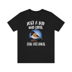 Just a boy who loves dark eyed juncos snowbird winter sparrow tee