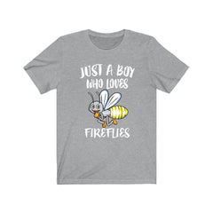 Just a boy who loves fireflies bioluminescent lightning bug tee