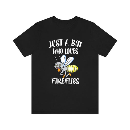 Just a boy who loves fireflies bioluminescent lightning bug tee
