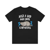 Just A Boy Who Loves Gophers Shirt, Gopher Lover Shirt, Gopher Shirt, Gopher Gift, Animal Adult Kids T-Shirt Image 1