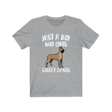 Just A Boy Who Loves Great Danes Shirt, Great Dane Lover Shirt, Dog Shirt, Dog Lover Gift, Animal Adult Kids T-Shirt Image 2