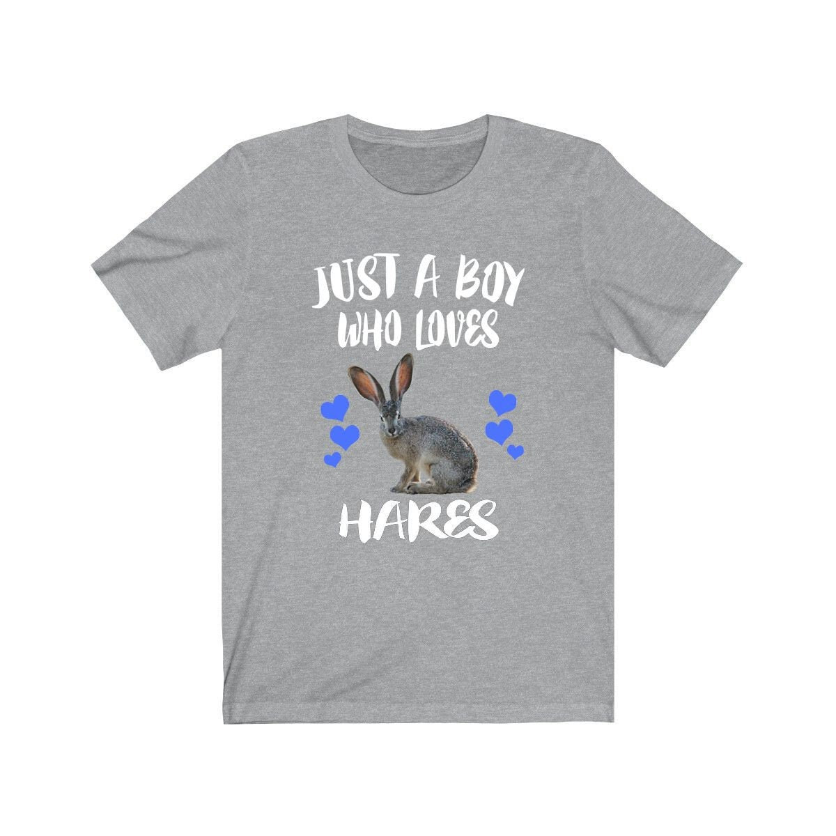Just A Boy Who Loves Hares Shirt, Hare Lover Shirt, Rabbit Shirt, Hare Lover Gift, Animal Adult Kids T-Shirt Image 2