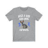 Just A Boy Who Loves Hares Shirt, Hare Lover Shirt, Rabbit Shirt, Hare Lover Gift, Animal Adult Kids T-Shirt Image 2