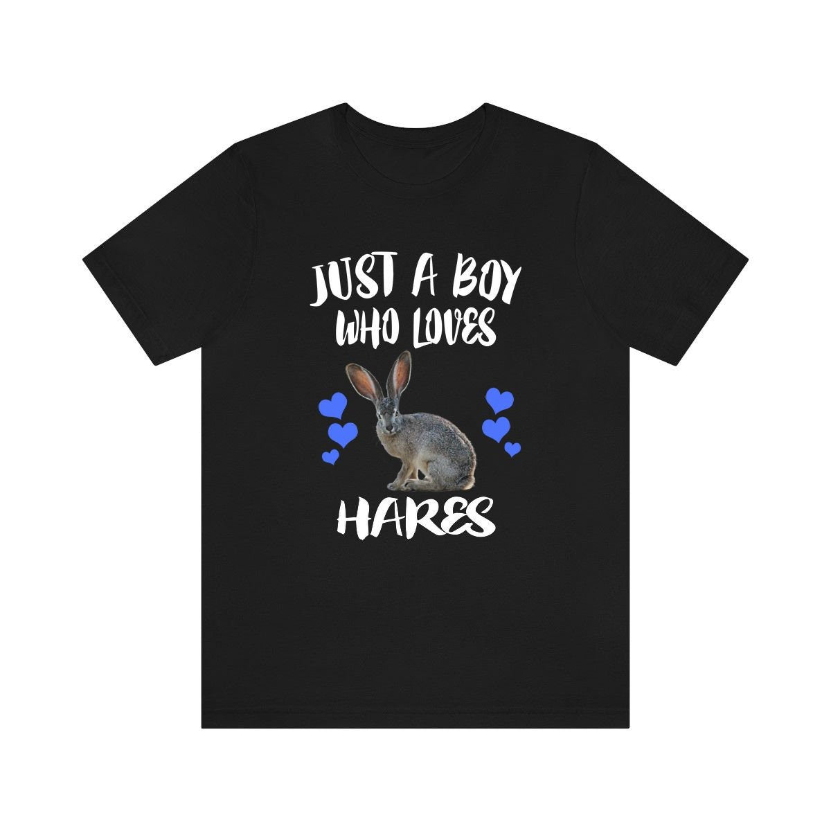 Just A Boy Who Loves Hares Shirt, Hare Lover Shirt, Rabbit Shirt, Hare Lover Gift, Animal Adult Kids T-Shirt Image 1