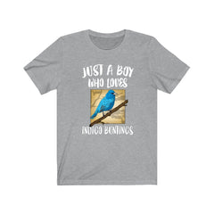 Boy Who Loves Indigo Buntings Birds Shirt - Indigo Bunting print design