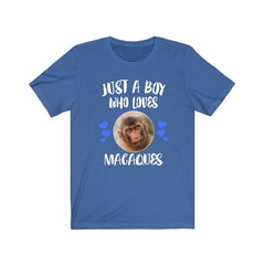 Just A Boy Who Loves Macaques Shirt - macaque print design