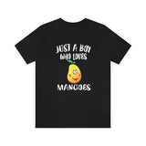 Just A Boy Who Loves Mangoes Shirt, Mango Lover Shirt, Fruit Shirt, Mango Lover Gift, Animal Adult Kids T-Shirt Image 1