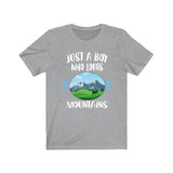 Just A Boy Who Loves Mountains Shirt, Mountain Lover Shirt, Hiking Shirt, Camping Lover Gift, Animal Adult Kids T-Shirt Image 2