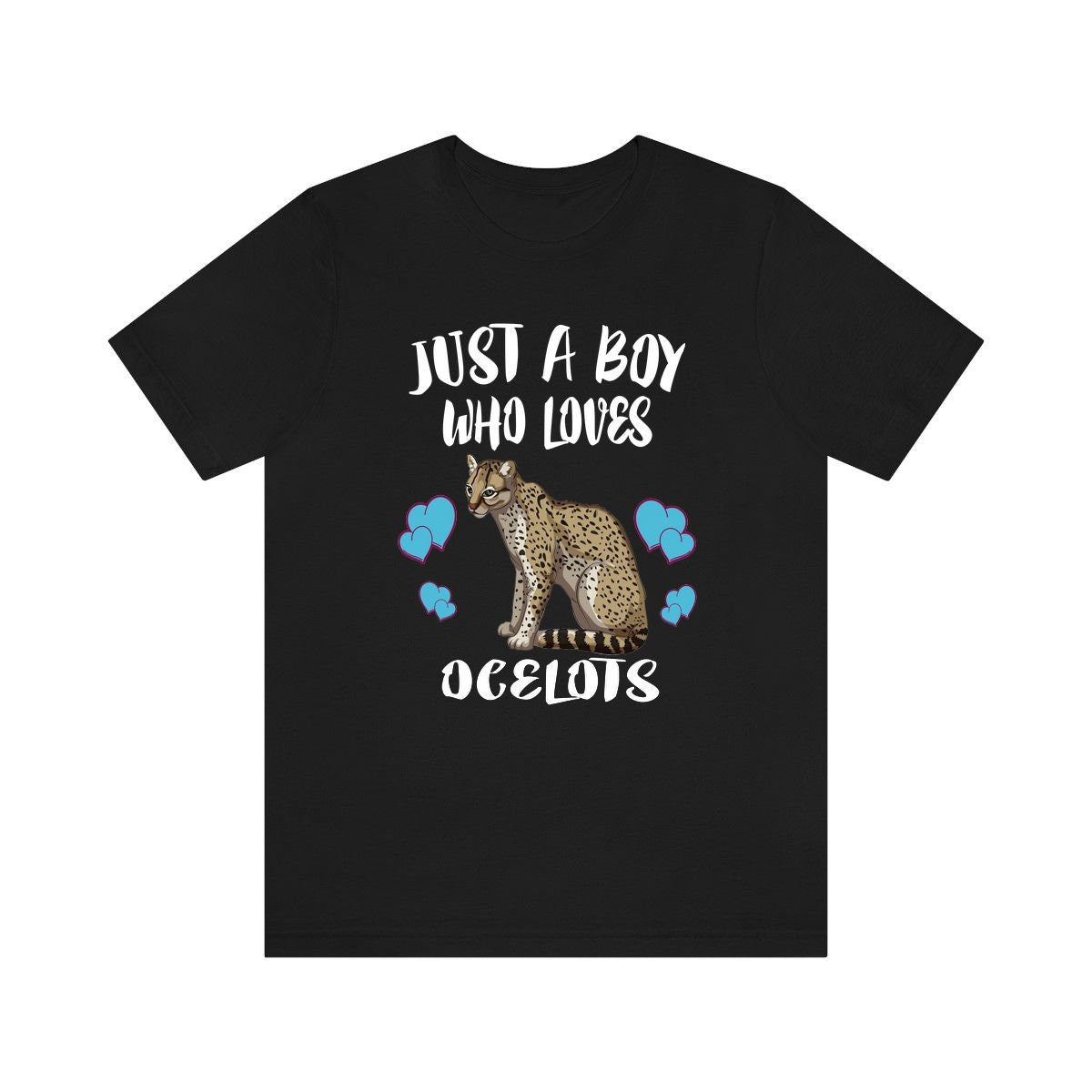 Just A Boy Who Loves Ocelots Cat Shirt, Ocelot Lover Shirt, Ocelot Shirt, Cat Lover Gift, Animal Adult Kids T-Shirt Image 1