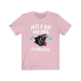 Just A Boy Who Loves Panthers Shirt, Panther Lover Shirt, Panther Shirt, Panther Lover Gift, Animal Adult Kids T-Shirt Image 4