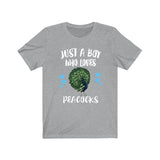 Just A Boy Who Loves Peacocks Shirt, Peacock Lover Shirt, Peacock Shirt, Bird Lover Gift, Animal Adult Kids T-Shirt Image 2