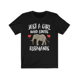 Just A Girl Who Loves Elephants Shirt, Elephant Lover Shirt, Elephant Gift, Animal Lover Adult Toddler Infant Kids Gift T-Shirt Image 1