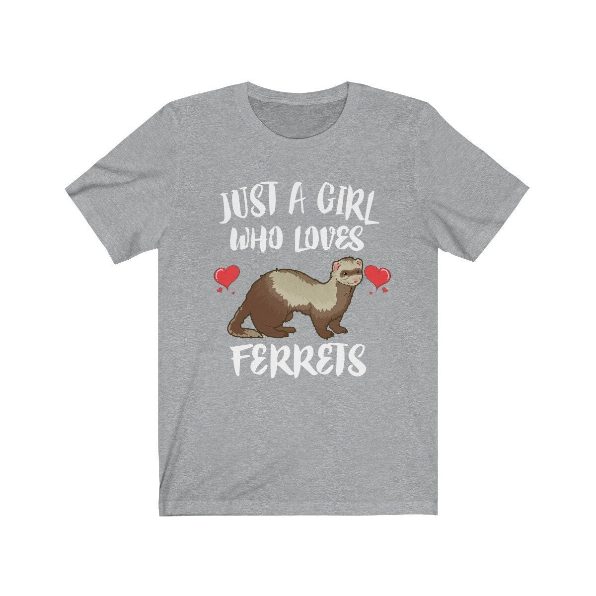 Just A Girl Who Loves Ferrets Shirt, Ferret Shirt, Ferret Lover Gift, Ferret Owner Gift, Animal Lover Adult Toddler Infant Kids Gift T-Shirt Image 2