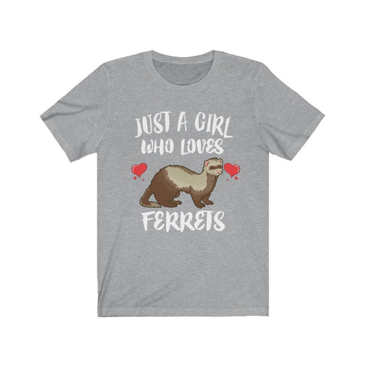 Just A Girl Who Loves Ferrets Shirt, Ferret Shirt, Ferret Lover Gift, Ferret Owner Gift, Animal Lover Adult Toddler Infant Kids Gift T-Shirt Image 2