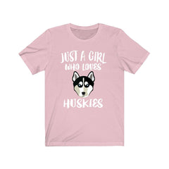 Just A Girl Who Loves Huskies Dogs Shirt - Husky print design