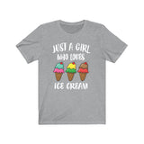 Just A Girl Who Loves Ice Cream Shirt, Ice Cream Lover Shirt, Ice Cream Lover Gift, Ice Cream Shirt, Adult Toddler Infant Kids Gift T-Shirt Image 3