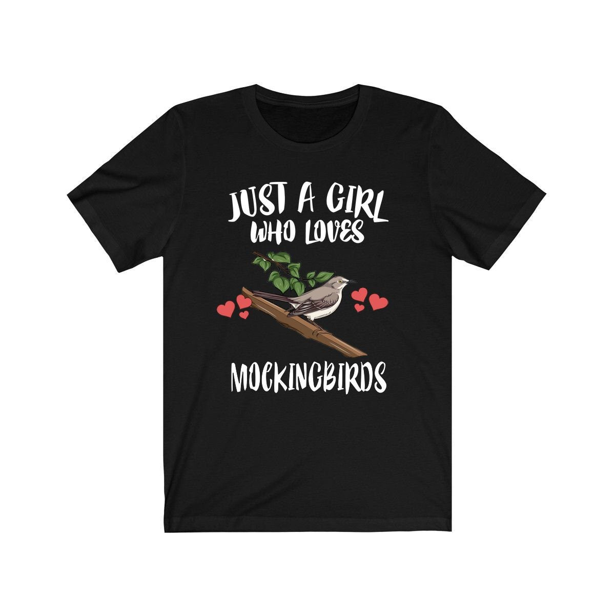 Just A Girl Who Loves Mockingbirds Shirt, Mockingbird Lover Shirt, Bird Lover Gift, Animal Shirt, Adult Toddler Infant Kids Gift T-Shirt Image 2