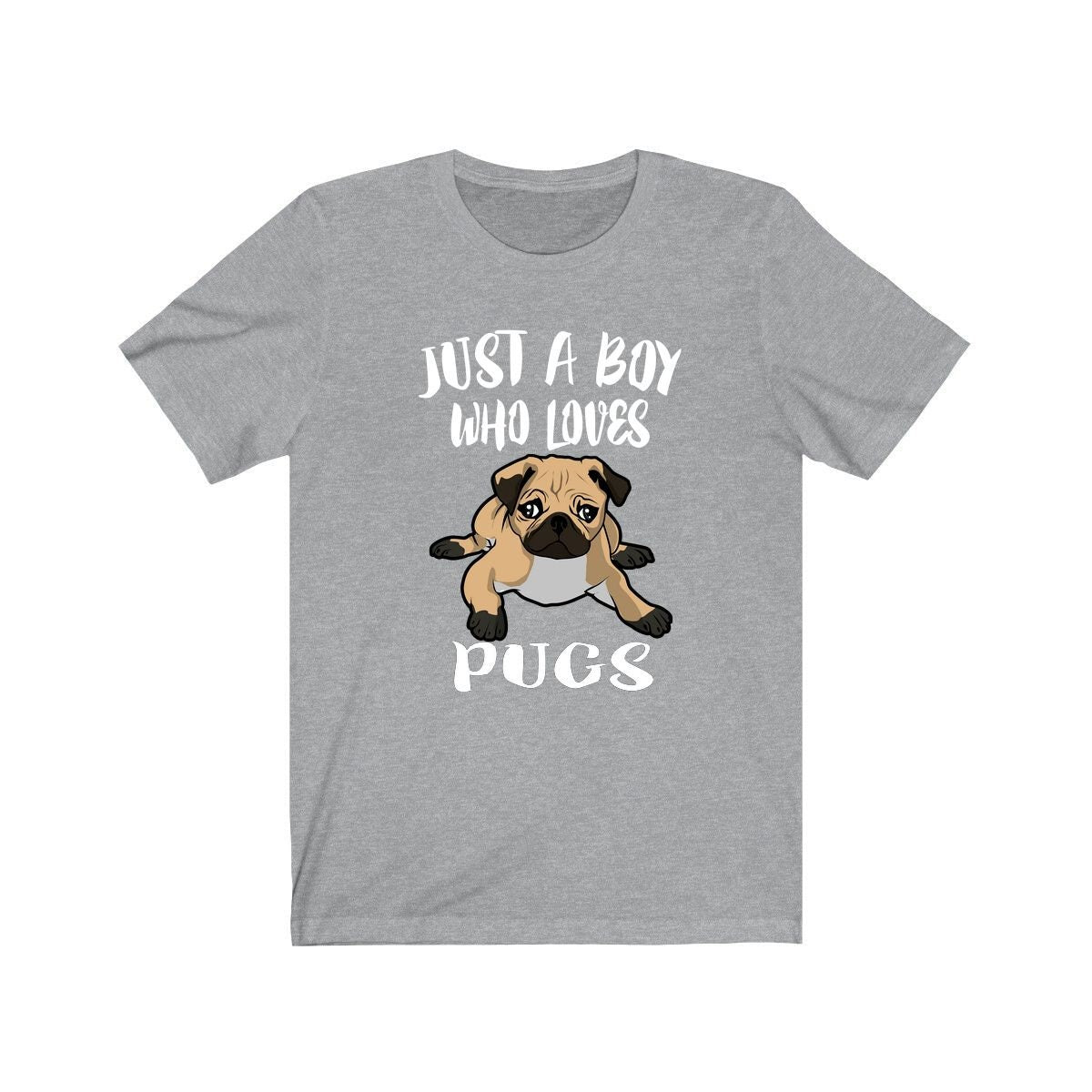 Just A Boy Who Loves Pugs Dogs Shirt, Pug Lover Shirt, Pug Shirt, Dog Lover Gift, Animal Adult Kids T-Shirt Image 2