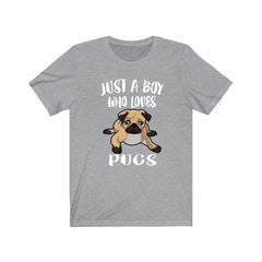 Just A Boy Who Loves Pugs Dogs Shirt - pug print design