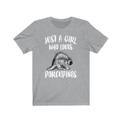 Just A Girl Who Loves Porcupines Shirt - porcupine print design