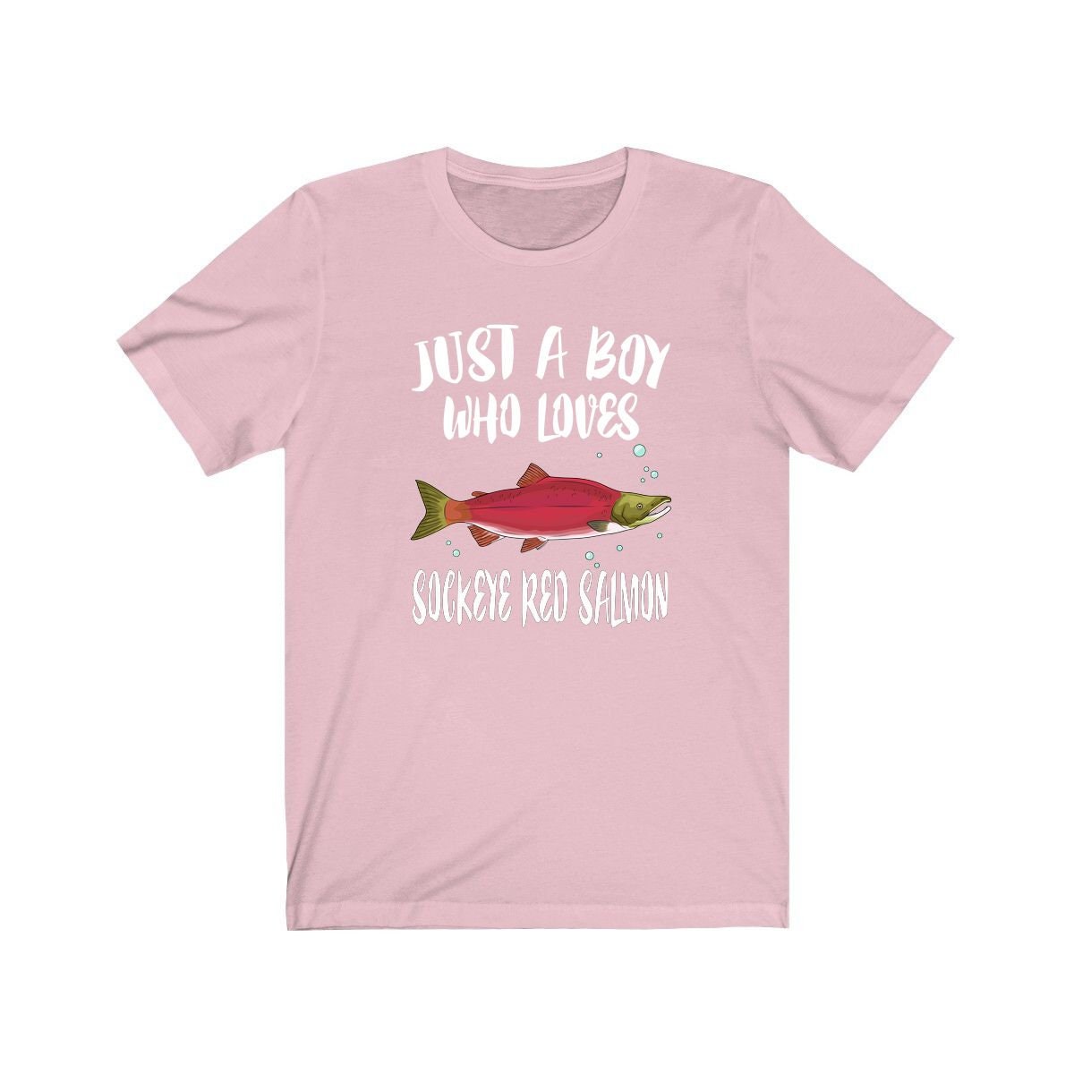 Just A Boy Who Loves Sockeye Salmon Shirt, Salmon Lover Shirt, Fishing Shirt, Fish Lover Gift, Animal Adult Kids T-Shirt Image 4