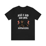 Just A Boy Who Loves Rottweilers Dog Shirt, Rottweiler Lover Shirt, Rottweiler Shirt, Dog Lover Gift, Animal Adult Kids T-Shirt Image 3