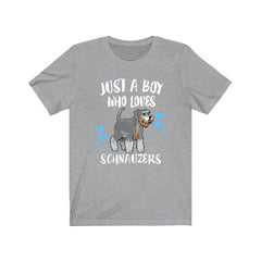 Just A Boy Who Loves Schnauzers Dogs Shirt - Schnauzer print design