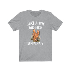 Just a boy who loves serval cats African long-legged wild cat tee
