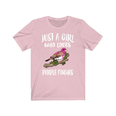 Just A Girl Who Loves Purple Finches Shirt - Purple Finch print design