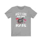 Just A Girl Who Loves Rats Shirt, Rat Lover Shirt, Rat Owner Shirt, Animal Lover Shirt, Adult Toddler Infant Kids Gift T-Shirt Image 2