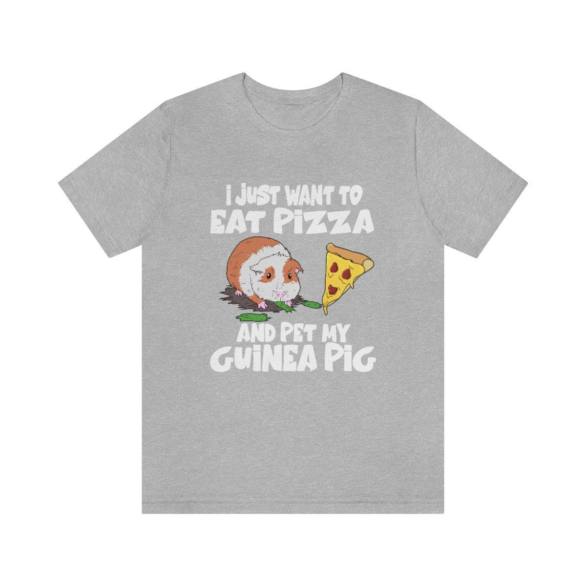 I Just Want To Eat Pizza And Pet My Guinea Pig Shirt, Guinea Pig Owner Shirt, Guinea Pig Lover Gift, Animal Adult Toddler Kids T-Shirt Image 2