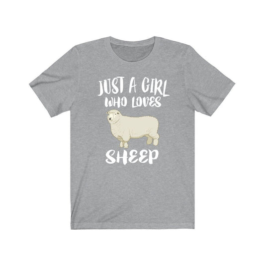 Just a girl who loves sheep wooly pasture farm animal lover tee