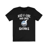 Just A Girl Who Loves Skunks Shirt, Skunk Lover Shirt, Skunk Lover Gift, Animal Lover Shirt, Adult Toddler Infant Kids Gift T-Shirt Image 1