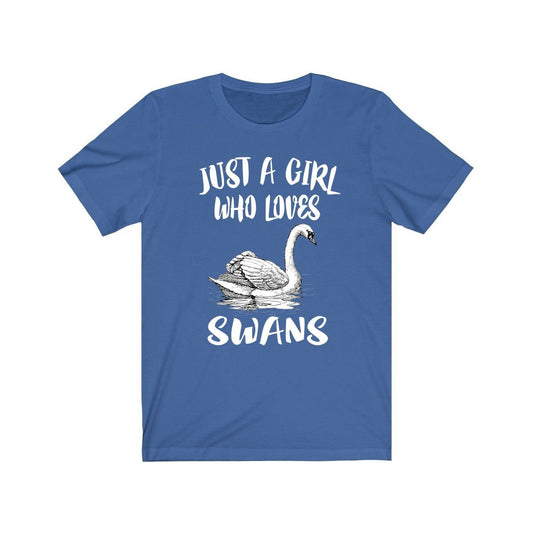 Just a girl who loves swans elegant lake waterfowl bird lover tee