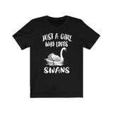 Just A Girl Who Loves Swans Birds Shirt, Swan Lover Shirt, Birding Gift, Animal Lover Shirt, Adult Toddler Infant Kids Gift T-Shirt Image 4
