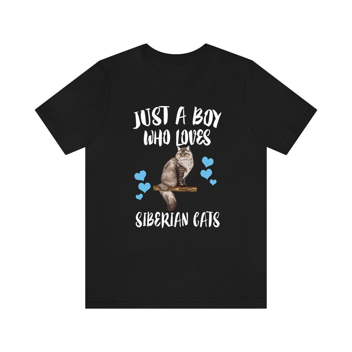 Just A Boy Who Loves Siberian Cats Shirt, Siberian Cat Lover Shirt, Cat Shirt, Cat Lover Gift, Animal Adult Kids T-Shirt Image 1