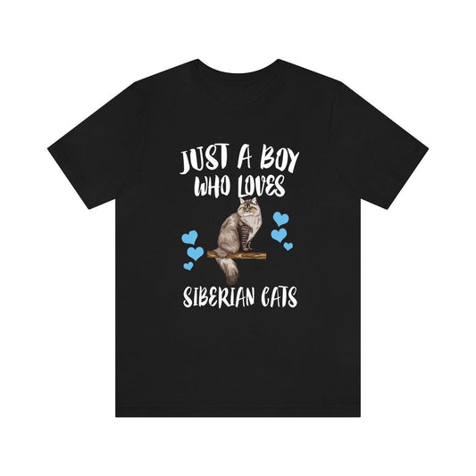 Just A Boy Who Loves Siberian Cats Shirt - Siberian cat print design