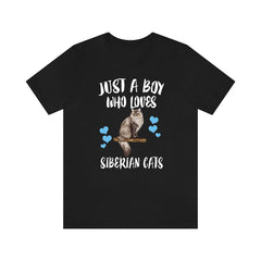 Just A Boy Who Loves Siberian Cats Shirt - Siberian cat print design