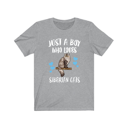 Just A Boy Who Loves Siberian Cats Shirt - Siberian cat print design