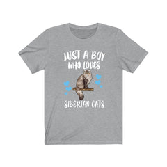 Just A Boy Who Loves Siberian Cats Shirt - Siberian cat print design
