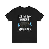 Just A Boy Who Loves Sloth Bears Shirt, Sloth Bear Lover Shirt, Sloth Bear Shirt, Bear Lover Gift, Animal Adult Kids T-Shirt Image 3