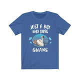 Just A Boy Who Loves Swans Birds Shirt, Swan Lover Shirt, Swan Shirt, Birding Lover Gift, Animal Adult Kids T-Shirt Image 1