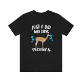 Just A Boy Who Loves Vicunas Shirt, Vicuna Lover Shirt, Vicuna Shirt, Vicuna Lover Gift, Animal Adult Kids T-Shirt Image 1