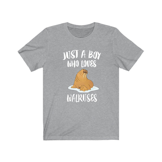 Just a boy who loves walruses tusked Arctic pinniped marine mammal tee