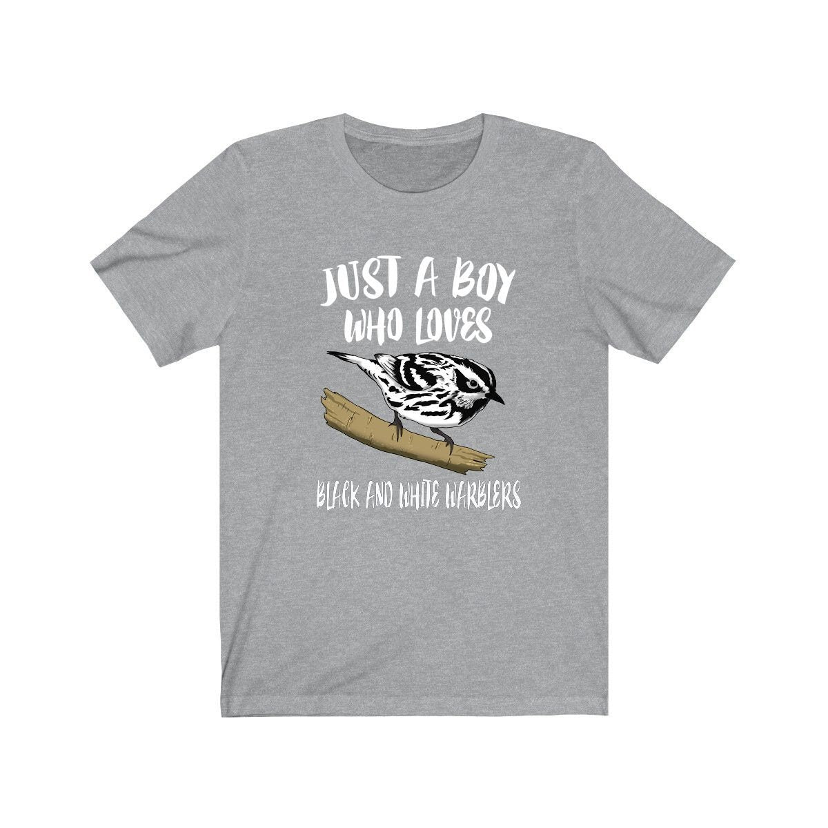 Just A Boy Who Loves Black And White Warblers Bird Shirt, Warbler Lover Shirt, Birding Shirt, Warbler Lover Gift, Animal Adult Kids T-Shirt Image 2